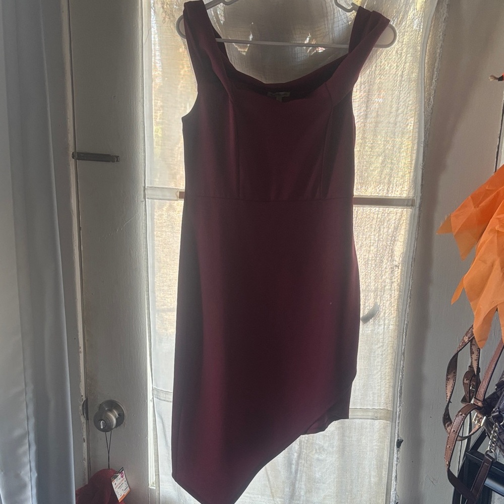 Charlotte Russe Asymmetrical Burgundy Dress